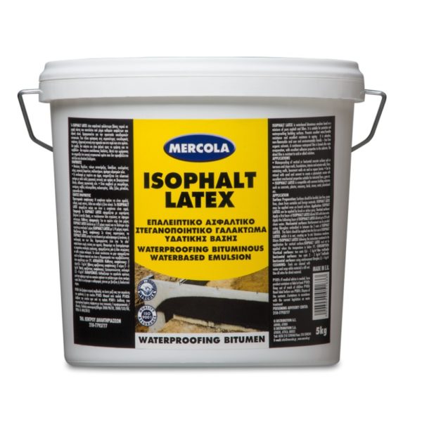 ΣΤΕΓΑΝΩΤΙΚΟ ΕΛΑΣΤΟΜΕΡΕΣ ISOPHALT LATEX ΜΑΥΡΟ 5kg MERCOLA