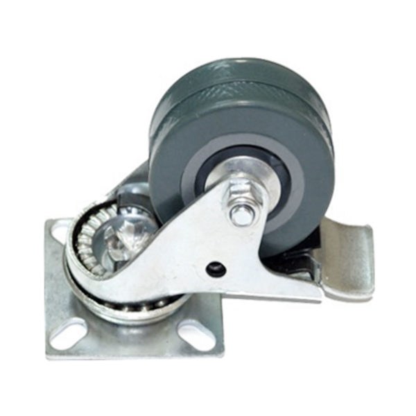 ΡΟΔΑ ΠΕΡΙΣΤΡΕΦΟΜΕΝΗ ΓΚΡΙ ΜΕ ΦΡΕΝΟ Φ75mm (50Kg)