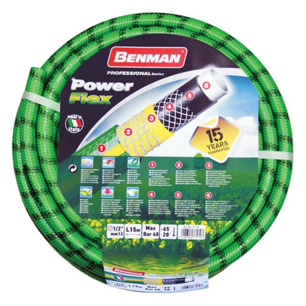 ΛΑΣΤΙΧΟ ΚΗΠΟΥ 6 ΣΤΡΩΣΕΩΝ 1/2'' 25m POWERFLEX ΒΕΝΜΑΝ