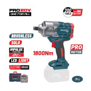 ΜΠΟΥΛΟΝΟΚΛΕΙΔΟ COMPACT BRUSHLESS ΜΠΑΤΑΡΙΑΣ 20V Li-Ion, 1800Nm,0-1800rpm ΒΑΛΙΤΣΑ BORMANN - BBP5456CA