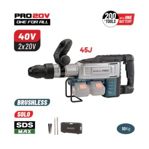 ΚΑΤΕΔΑΦΙΣΤΙΚΟ ΠΙΣΤΟΛΕΤΟ ΜΠΑΤΑΡΙΑΣ SDS-Max Brushless, 40V (20+20),SOLO BORMANN - BBP5320